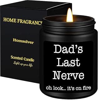 Homsolver Dad Gifts from Daughter Son, Gift for Dad Who Wants Nothing, Birthday Fathers Day Christmas for Stepdad Adoptive Father, Dad's Last Nerve Sandalwood Scented Candle