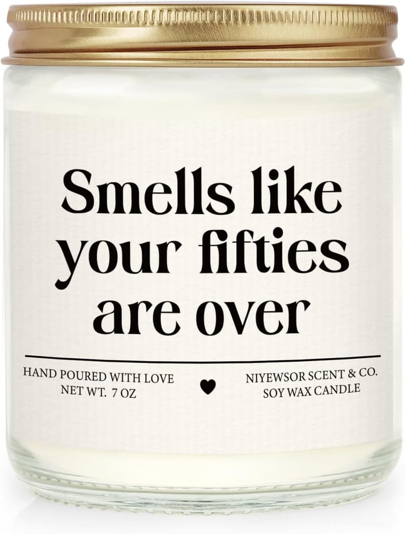 Niyewsor 60th Birthday Gifts for Women Men, Sixty Birthday Candle, 1965 60th Birthday Decorations for Woman Men, 60 Year Old Bday Gifts for Friends, Sister, Mom, Dad, Handmade, 7oz