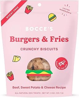 Bocce's Bakery - Limited Edition Wheat-Free Dog Treats, Burgers & Fries Biscuits, 5 oz