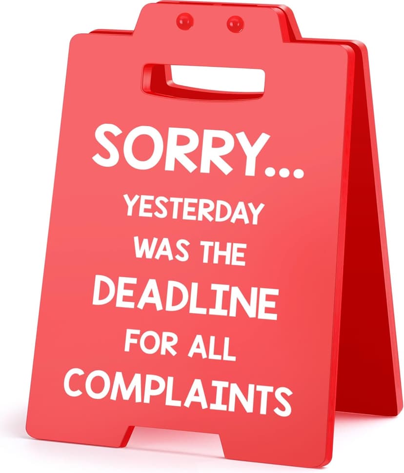 Funny Office Decor Christmas Boss Gifts for Women Men White Elephant Gag Gifts for Female Male Boss Lady Manager Supervisor Coworkers, Nurses Teacher Principal Xmas Gift Cubicle Accessories Red Sign