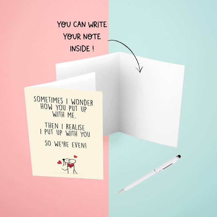 Cheerin Funny Greeting Card with Envelope - Anniversary Card - Romantic Birthday Card - Hilarious Gifts for Him Her Girlfriend Boyfriend Wife Husband