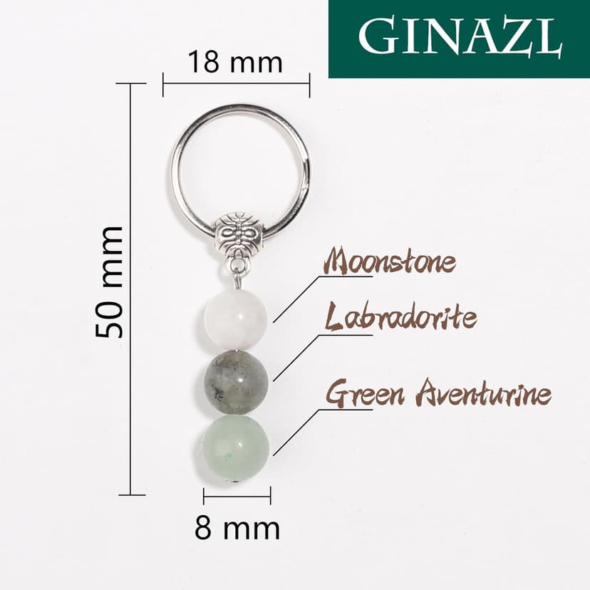 Natural Crystals Keychain Gift for New Beginnings, Small Healing Stones Keychain for Anxiety Relief. Healing Crystals