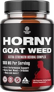 Horny Goat Weed for Men - Extra Strength Male Supplement with Black Maca Root, Tongkat Ali, Saw Palmetto & Panax Ginseng Extract for Stamina & Energy - 180 Capsules