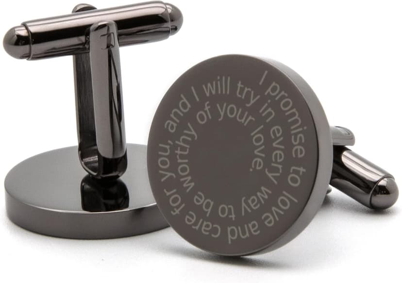 MUUJEE Cufflinks with Engraved Wood Gift Box