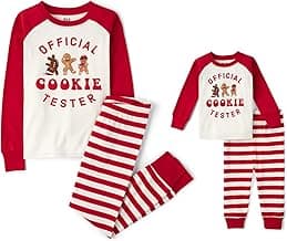 The Children's Place Baby and Kids, Sibling Matching, Holiday Pajama Sets, Cotton