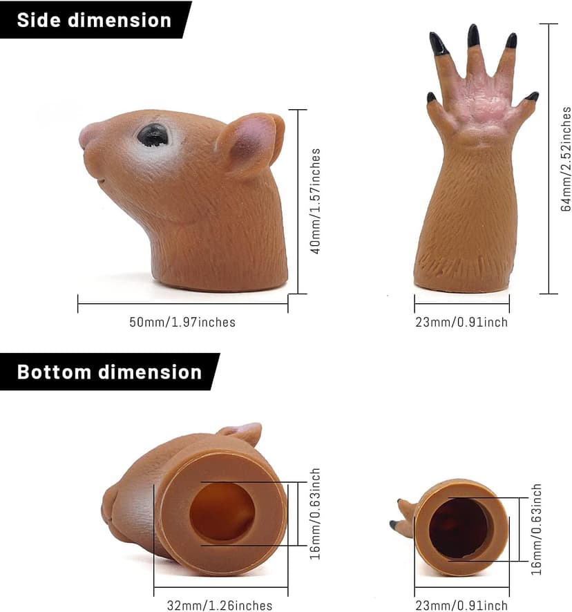 AQKILO Squirrel Finger Puppet Set, Animals Puppet Show Theater Props, Novelty Toys Weird Stuff Gifts