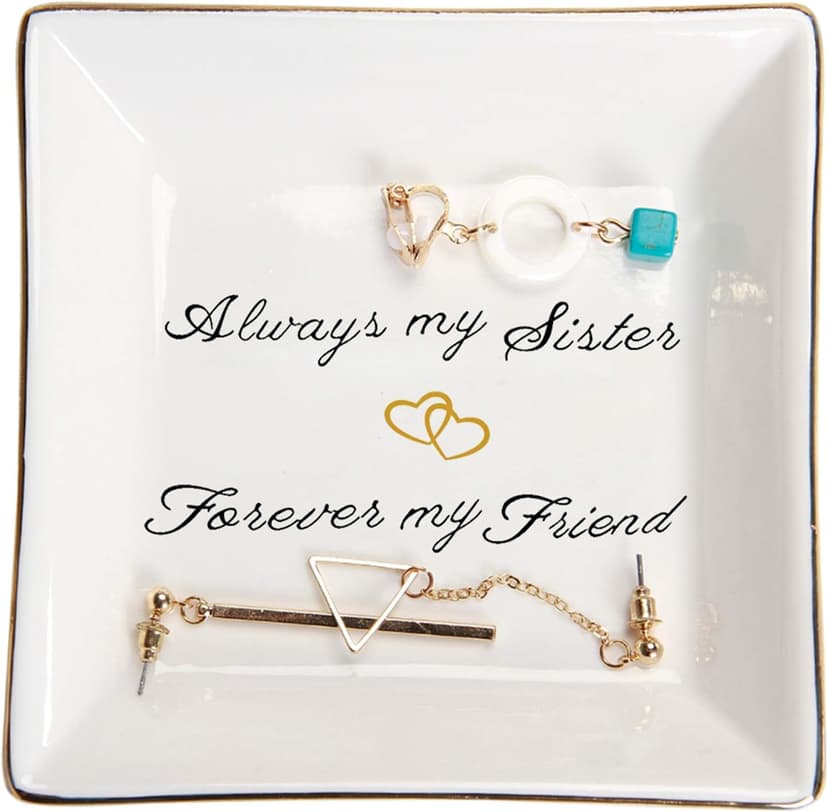 HOME SMILE Ceramic Ring Dish Jewelry Tray for Mom Sister Friends