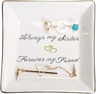 HOME SMILE Ceramic Ring Dish Jewelry Tray for Mom Sister Friends