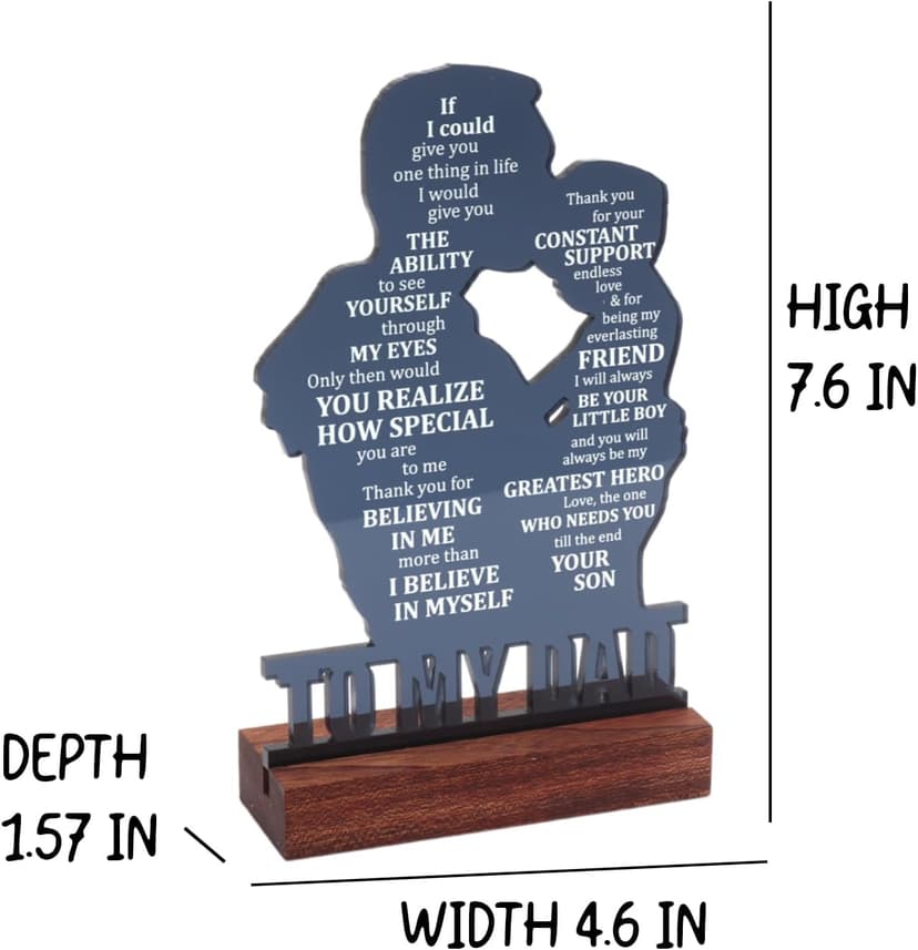 Christmas Gift for Dad Father, Dad Gifts for Fathers Day from Son, Birthday Gifts for Dad from Son, Fathers Day Sign Gifts for Dad from Son, Valentines Day Gift for Dad