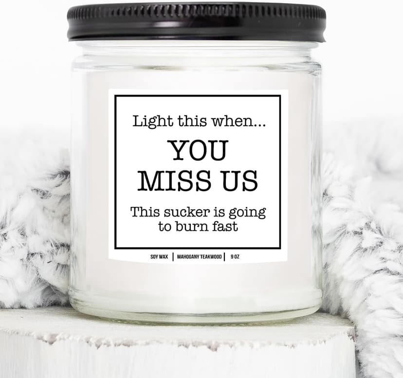 You Nique Designs Moving Away Candle 9 oz - Goodbye Gifts for Friends, Neighbors, Farewell Candles for People Moving, Going Away Gifts for Someone Moving Away (Mahogany Teakwood)