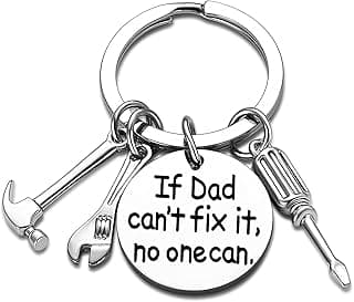 Dad Keychain - Gifts From Son, Daughter - Christmas & Father's Day Gift - Keyring for Dad, Papa, Daddy