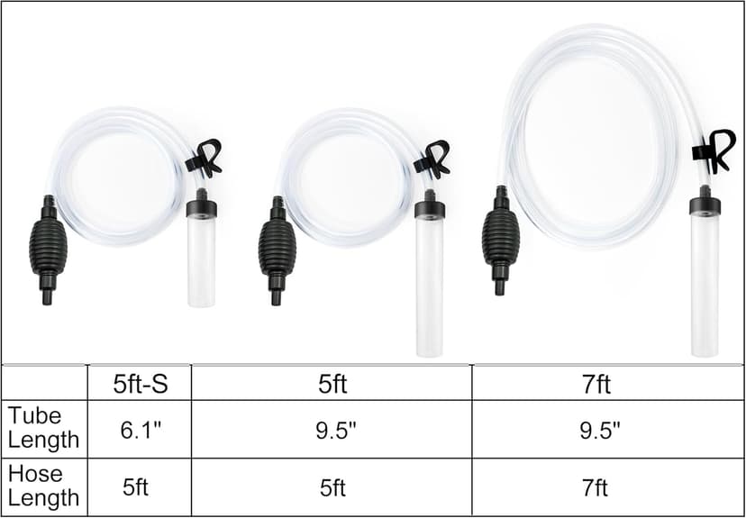 5ft Aquarium Siphon Vacuum Cleaner for Fish Tank Cleaning Gravel & Sand