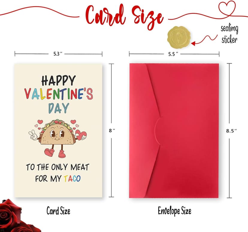 Funny Valentines Day Card Gifts for Him Boyfriend, Naughty Valentine's Day Gifts for Men, Unique Valentines Day Cards for Husband, Taco Vday Cards