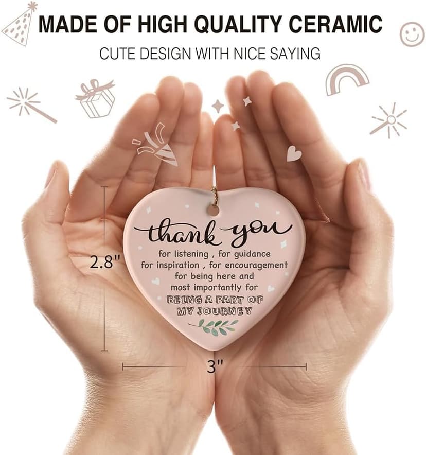 YZEXEZY Thank You Being A Part of My Journey Ornament Keepsakes- Appreciation Gifts,Thank You Gifts Farewell Gift for Women Friends Manager Coworkers Boss Teacher with Gift Box