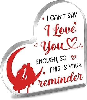 I Love You Gifts for Her Him Valentines Day Gifts for Girlfriend Wife Long Distance Relationship Gift for Gf Girlfriend Sweet Day Valentine Gift for Boyfriend Husband Loving Acrylic Sign