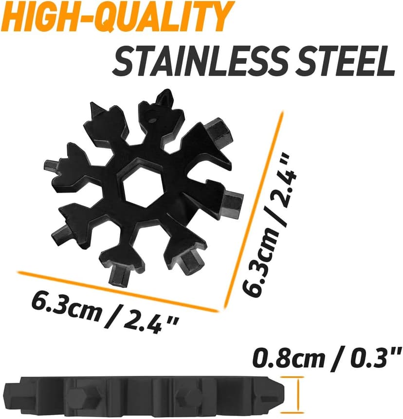 Stocking Stuffers Gifts for Men 18-in-1 Snowflake Multitool, Christmas Birthday Gifts for Men Dad Husband Him Grandpa, White Elephant Gifts for Dad Who Have Everything, Cool Gadgets Tools