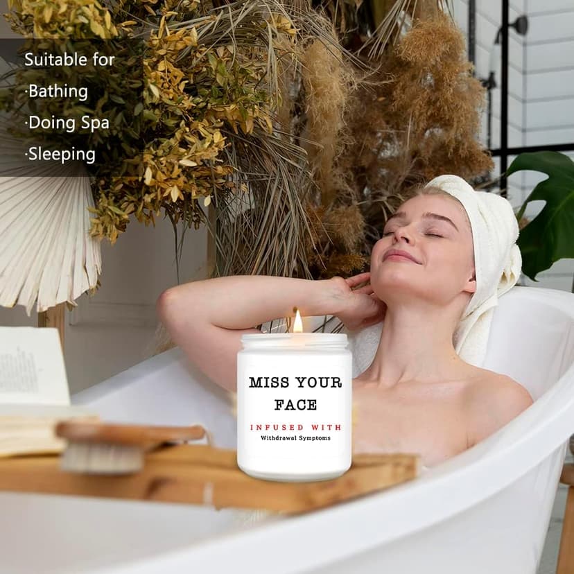 Homsolver Gifts for Women, Men, Friends, Sister, Bestie, Christmas Birthday Candles for Her Him, Unique Friendship Gift for Friend, Miss Your Face Scented Candle