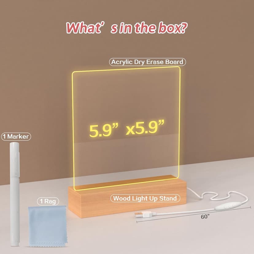 Gifts for Women Men Girls-Personalized DIY Night Light Message Board with Erasable Pen,Room/Home/Office Décor,Best Gift for Mother's Day/Father'sday/Birthday/Wedding/Anniversary