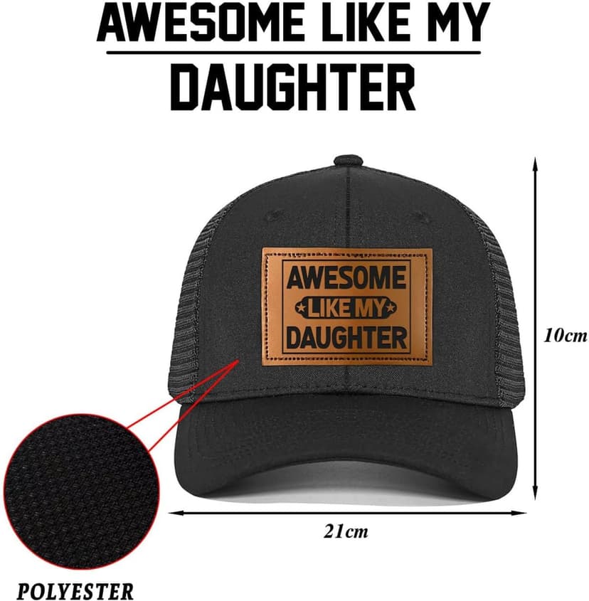 Gifts for Dad from Daughter - Funny Father Hat for Christmas - Dad Birthday Gifts from Daughter - Adjustable Fit, Comfortable Cotton, Perfect Present for Awesome Father Daughter Trucker Hat