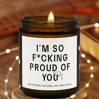 Funny Graduation Gift for Her/Him, So Proud of You Graduation Candle for Party Decorations, Gardenia Scented Candle High School College Grad Gift