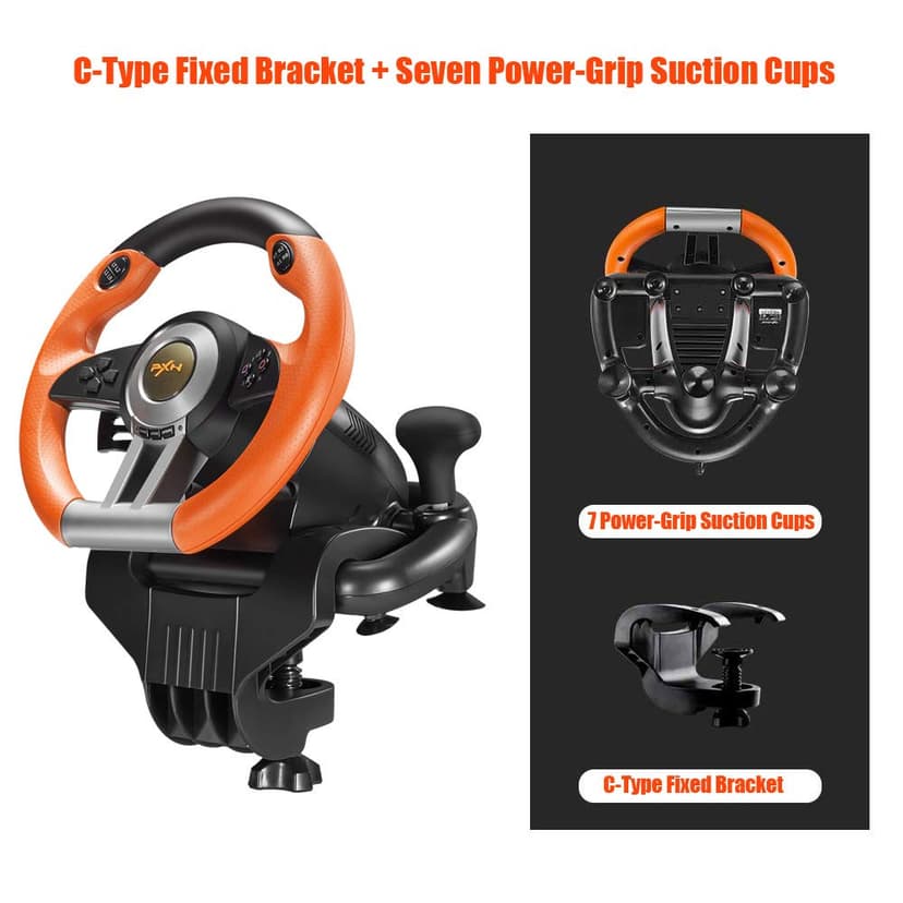 PXN V3II PC Racing Wheel, USB Car Race Sim Game PC Steering Wheel with Pedals for Windows PC/PS3/PS4/Nintendo Switch/Xbox One/Xbox Series X/S