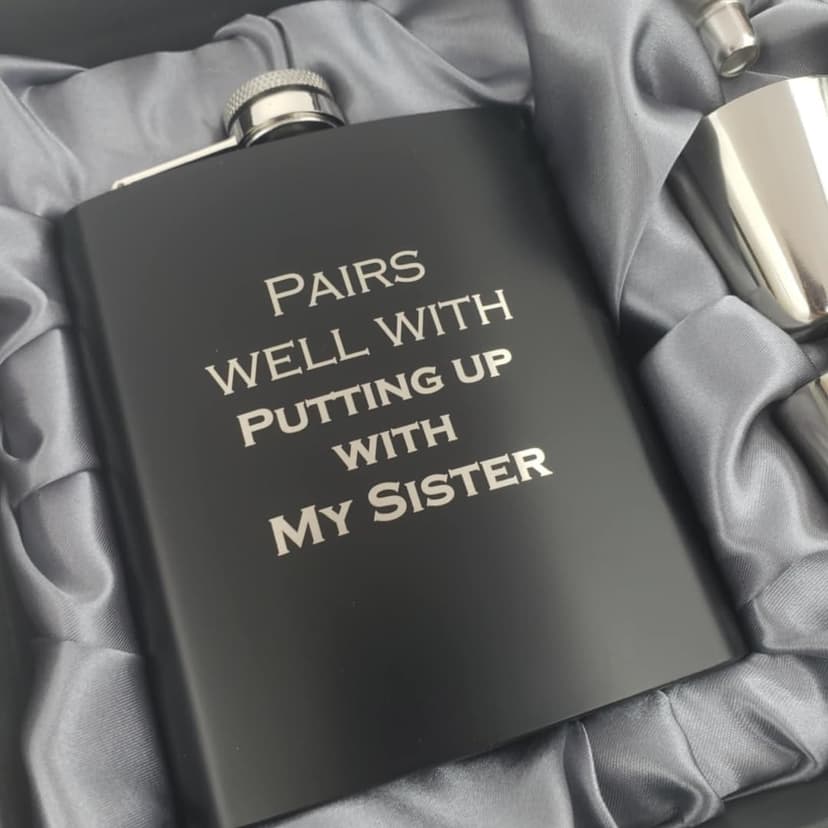 Brother in Law Gifts Funny Christmas, Cool Gifts for Brother in Law Adult Birthday Present, Bro-in-Law Funny Flask, Pairs Well Putting Up With Sister Flask (My)