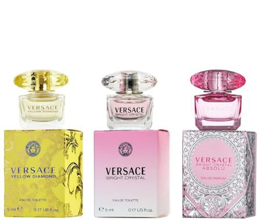 Versace Perfume Gift Set for Women – Mini Variety Gift Set Trio Collection – Absolu, Bright Crystal, Yellow Diamond