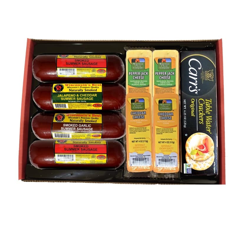 Wisconsin Cheese Company - Ultimate Mancave Gift Box - 100% Wisconsin Cheese, Sausage & Cracker Gift Box | Perfect for Parties, Charcuterie Boards and Holiday Gifts