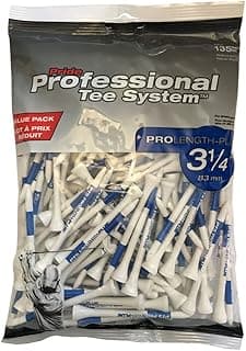 Pride PTS Wood Golf Tees - 135 Count, 3-1/4 Inch - 1 Brand on Tour - Best for Drivers & Woods - Improve Distance and Accuracy