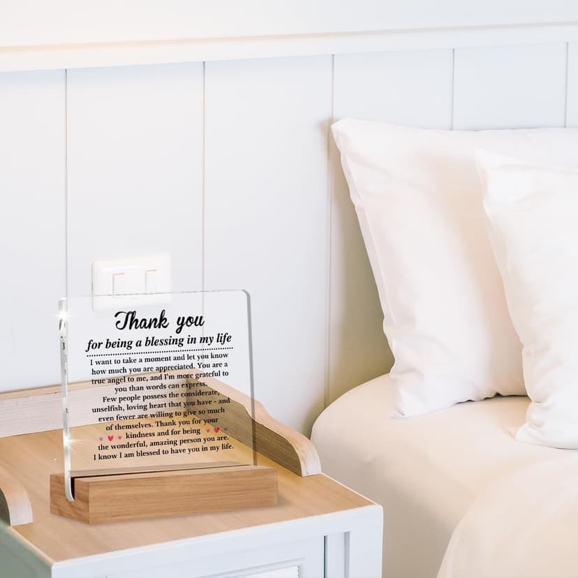 Thank You Gifts for Women Men Friends Besties, Special Appreciation Gifts, Thank You for Being A Blessing in My Life Home Office Decorative Signs Plaque for Desk