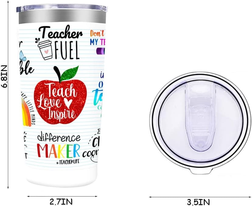 MFGNEH Teacher Gifts,Teacher Appreciation Gifts,Teachers Christmas Birthday Gift from Students,Back to School Gift for Women,20oz Stainless Steel Tumbler Cup