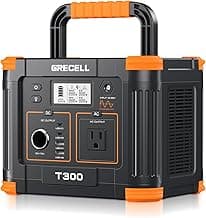 Portable Power Station 300W (Peak 600W), GRECELL 230.88Wh Solar Generator with 60W USB-C PD Output, 110V Pure Sine Wave AC Outlet Backup Lithium Battery for Outdoors Camping Travel Home Blackout