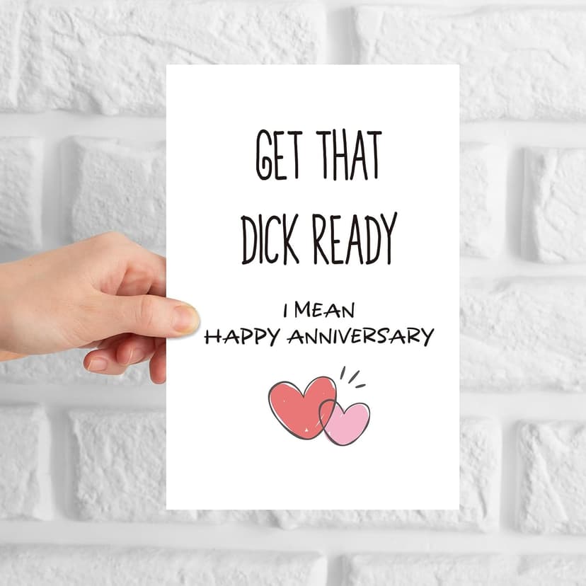 Hilarious Anniversary Card for Husband, Happy Anniversary Card Gift, One Year Cardstock for Boyfriend, (Get that Ready)
