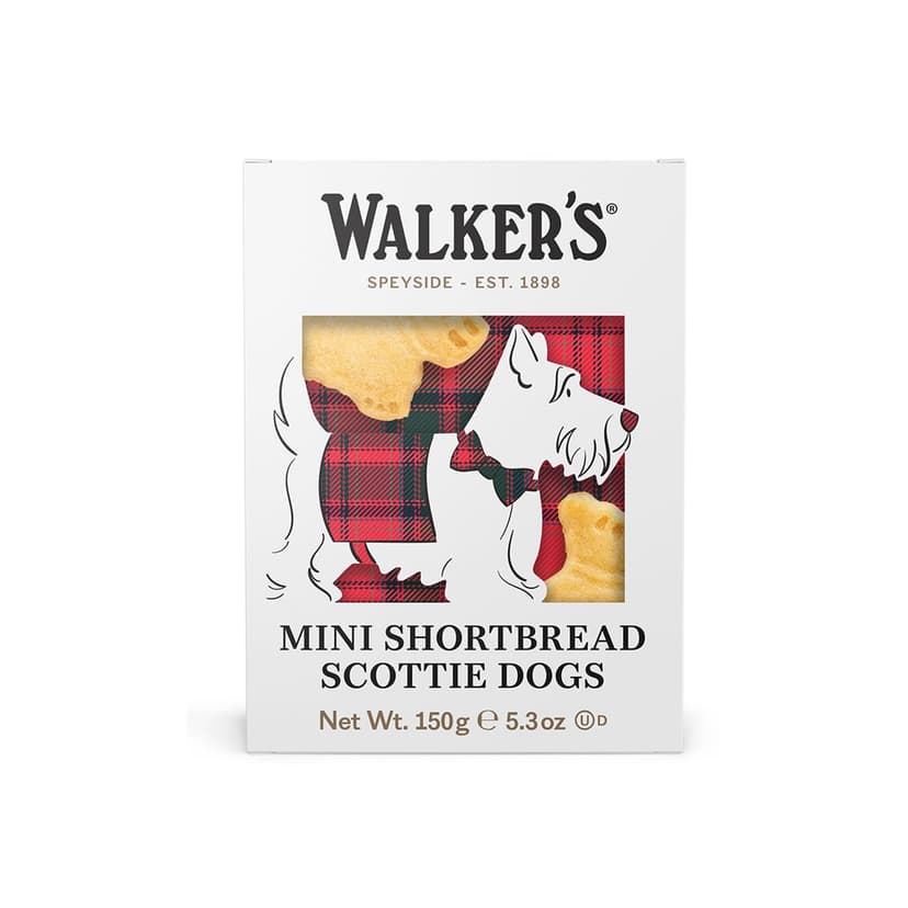 Walker’s All-Butter Mini Scottie Dog Shaped Shortbread - 51-Count Carton - Authentic Shortbread Cookies from Scotland