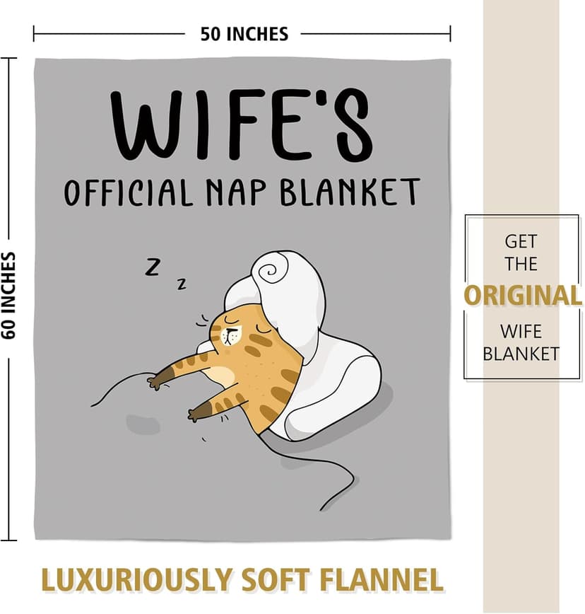 SteadStyle Christmas Wife Gifts for Wifey from Husband - Gifts for Her Blanket, Wife Birthday Gift Ideas, Wedding Anniversary Romantic Gift for Wifey, Valentines Mothers Day Present for Her 60"X 50"