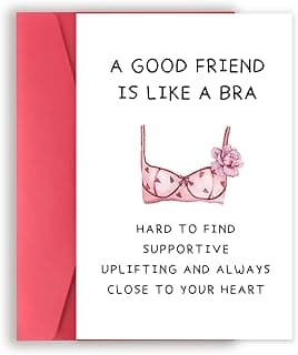 Funny Best Friend Birthday Gifts Cards for Women, Bestie Definition Card,Happy Birthday Gift for BBF Sister, Great Friendship Card for Her -“A Good Friend Is Like A Bra”
