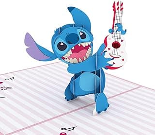 Lovepop Valentines Day Card for Her, Him - 3D Disney Pop-Up Cards - Lilo and Stitch - Stitch Rockin' - 5" x 7" - Blank Notecard & Envelope Included
