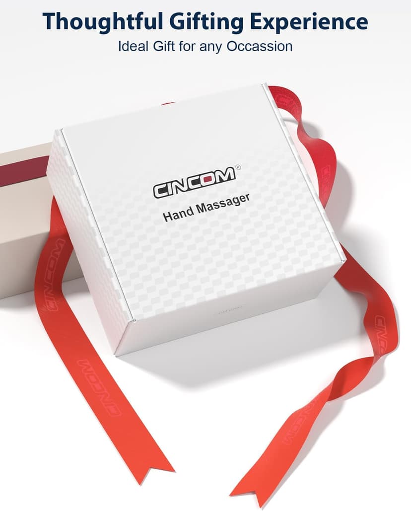 CINCOM Hand Massager - Cordless Hand Massager with Heat and Compression for Arthritis and Carpal Tunnel, Gifts for Women(White)