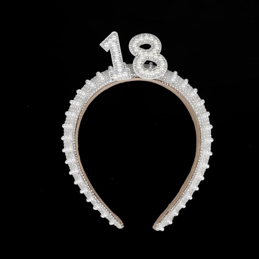 WHAVEL 18th Birthday Decorations for Girls - Happy 18th Birthday Headband - Girls Birthday Party Decorations