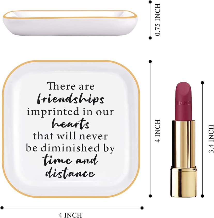 Friend Birthday Gifts for Women Ring Dish Friendship Gifts for Women Friends Female Gifts "There are friendships imprinted in our hearts that will never be diminished by time and distance"
