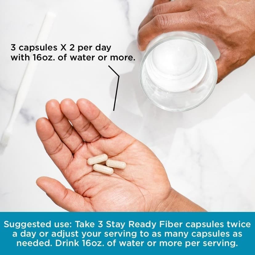 Pure for Men Pure for Men Original Vegan Cleanliness Stay Ready Fiber Supplement | Helps Promote Digestive Regularity | Psyllium Husk, Aloe Vera, Chia Seeds, Flaxseeds | Proprietary Formula | 120 Vegan Capsules