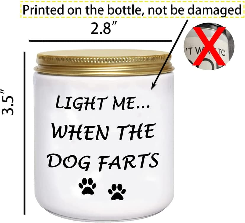 BFJLIFE Funny Gifts for Women Unique Dog Mom Dog Lovers Christmas Birthday Gifts for Her Sister Best Friend Girlfriend Wife Stocking Stuffers Light Me When Farts Lavender Scented Soy Candles