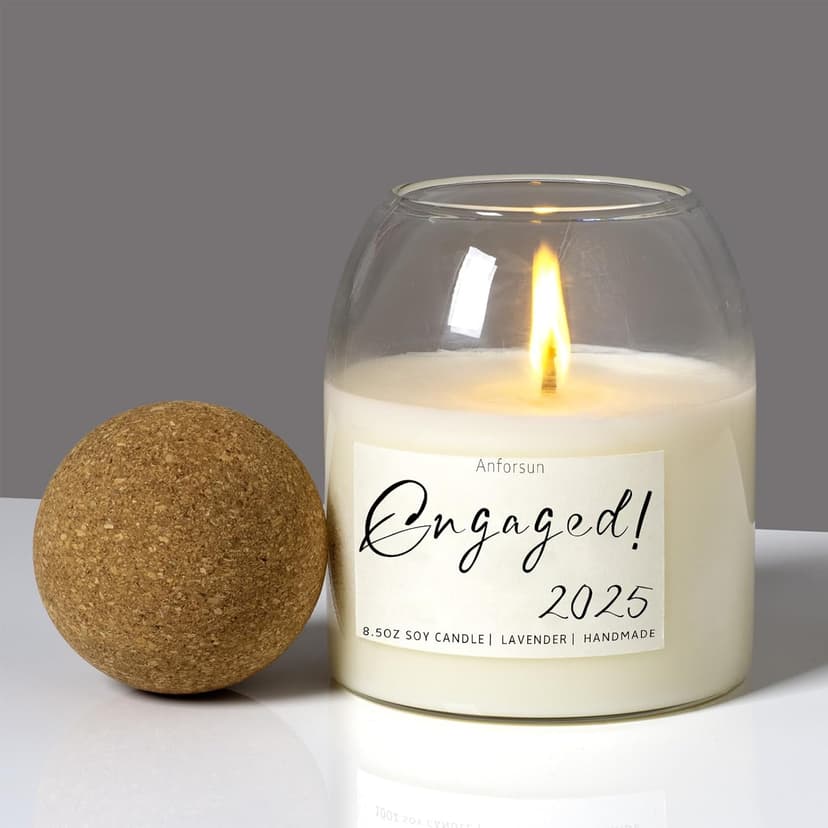 Engagement Gifts，Engagement Gifts for Couples，'Engaged 2025' Candle - 8.50oz Soy Wax, Long-Lasting 60-Hours，Lavender