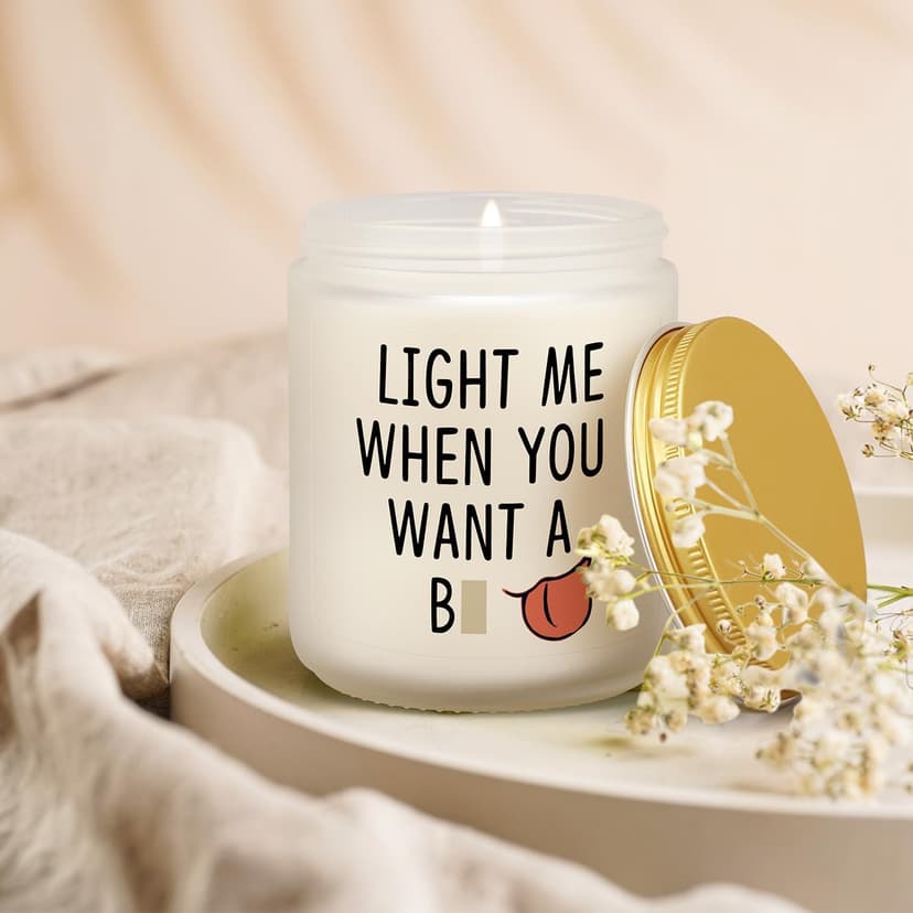 Gifts for Him - Light Me When You Want A B Candle, Funny Birthday Gifts for Men Naughty Valentines Day Engagement Anniversary Christmas Gift for Husband Boyfriend Fiance Guy