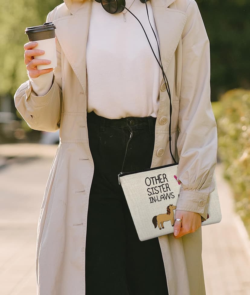 EXUQO Sister in Law Gifts,Funny Makeup Bag,Gift for Sister,Sister In Law Birthday Gifts,Funny Sister in Law Gifts,Graduation Wedding Gift for Sister Friend Cosmetic Bag Pouch