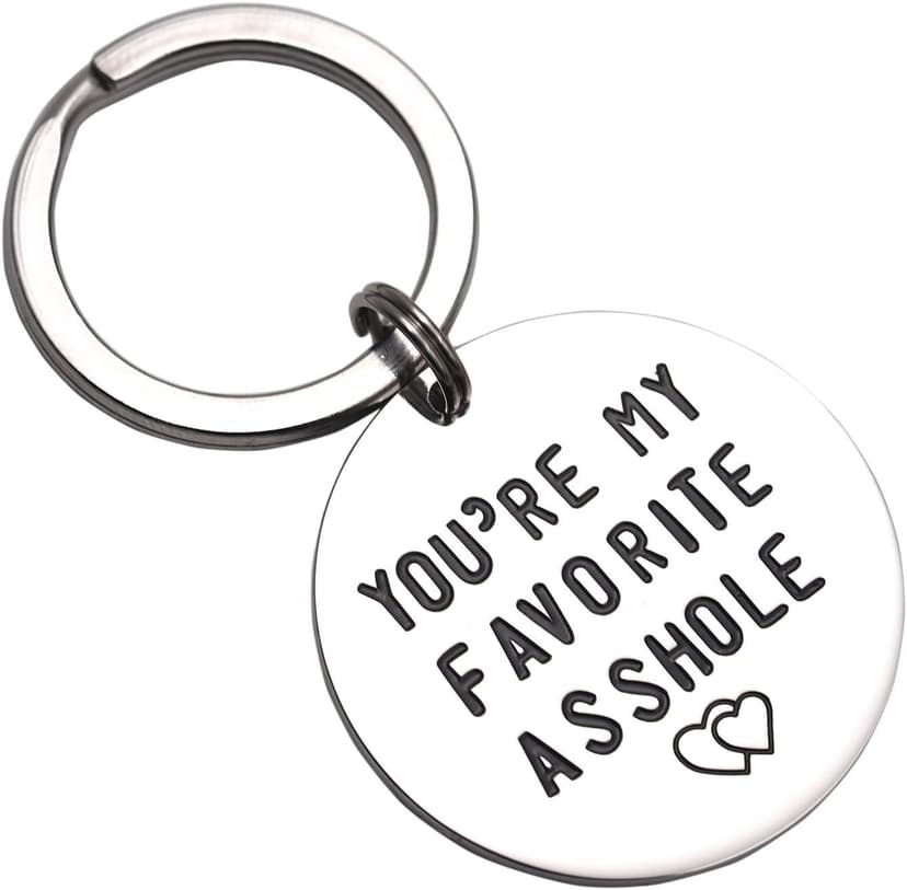 LParkin You're My Favorite Asshole Keychain Funny Man Gift Valentines Day for Husband Boyfriend Gifts