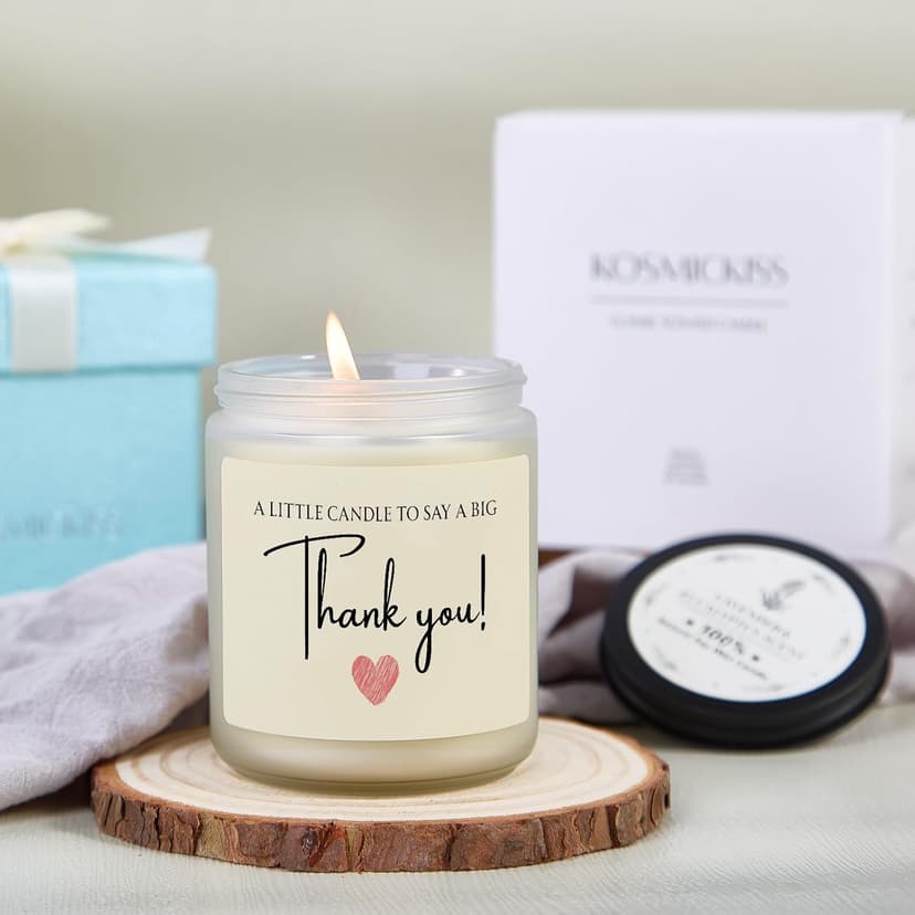 Thank You Gifts for Women, Men, Hostess, Couple, Appreciation Gifts for Teacher Coworker Employee Boss - a Little Candle to Say A Big Thank You, Lavender Scented Candle with Gift Box