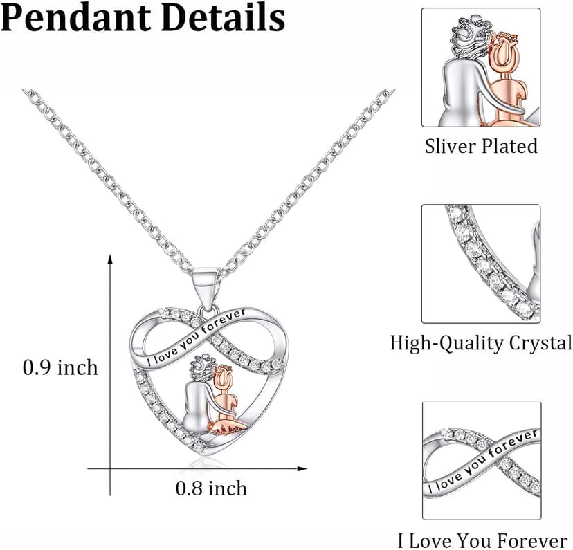 Infinity Heart Necklace Christmas Jewelry Gifts for Grandma Granddaughter Birthday Jewelry Gifts