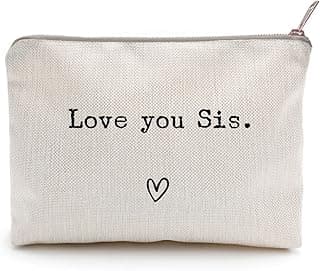 Love You Sister, Sister Gift, Missing You, Send Love, Makeup Case, Toiletry Bag, Gift for Friend, Makeup Bag for Best Friends (Love you Sis.)