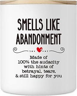 Farewell Retirement Gift for Coworker Friend, 10OZ Funny Leaving Candle Gifts, Moving Away Going Away Goodbye Gifts for Women Coworkers Work Bestie, Smells Like Abandonment Scented Soy Candle